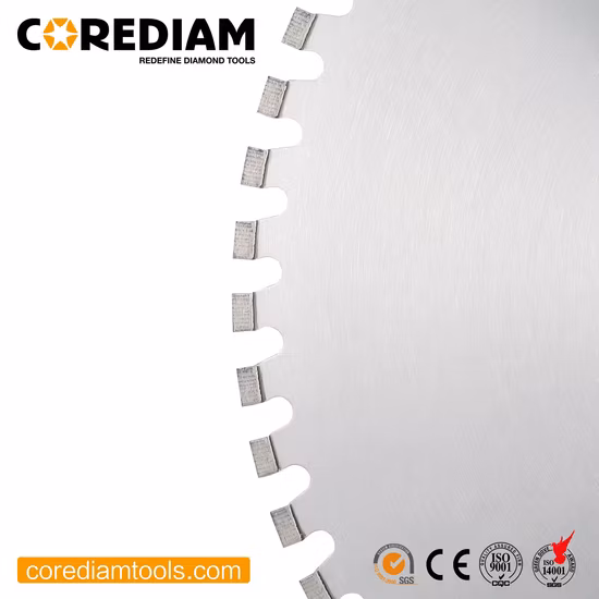 Laser Welded Diamond Wall Saw Blades for Concrete / Reinforced Concrete